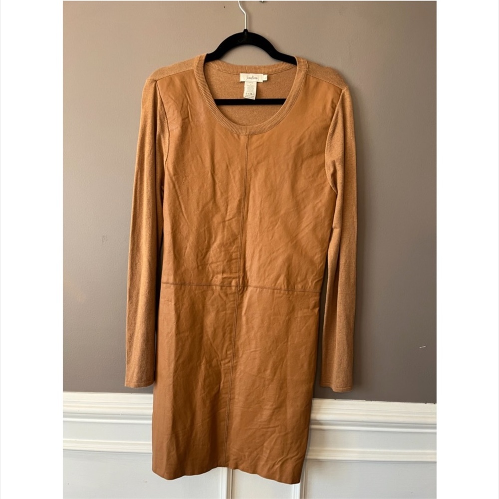 Neiman Marcus Leather & Cashmere Dress